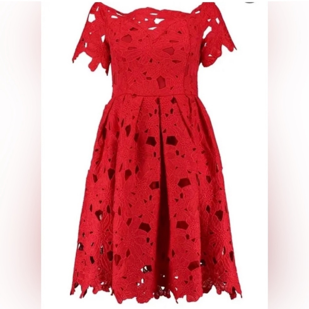 Elegant Red Lace Dress